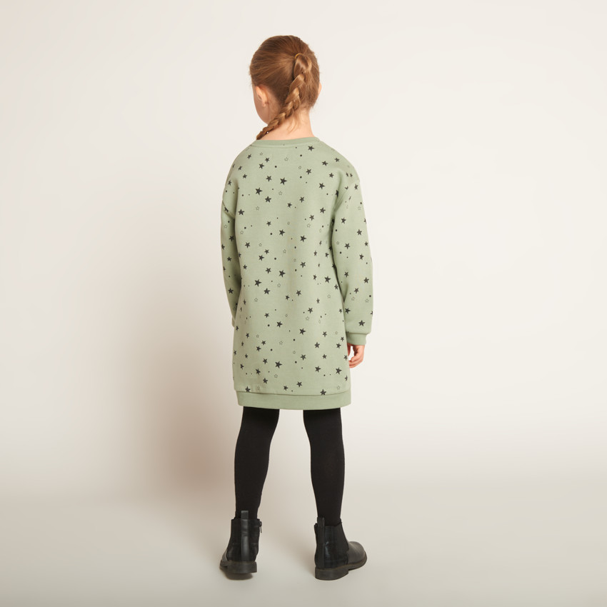 Vestido de felpa con estampado de estrellas para niña 