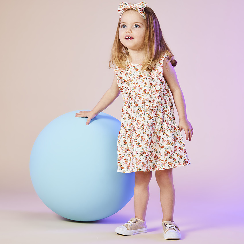 Diadema con nudo impreso de flores para bebé niña 