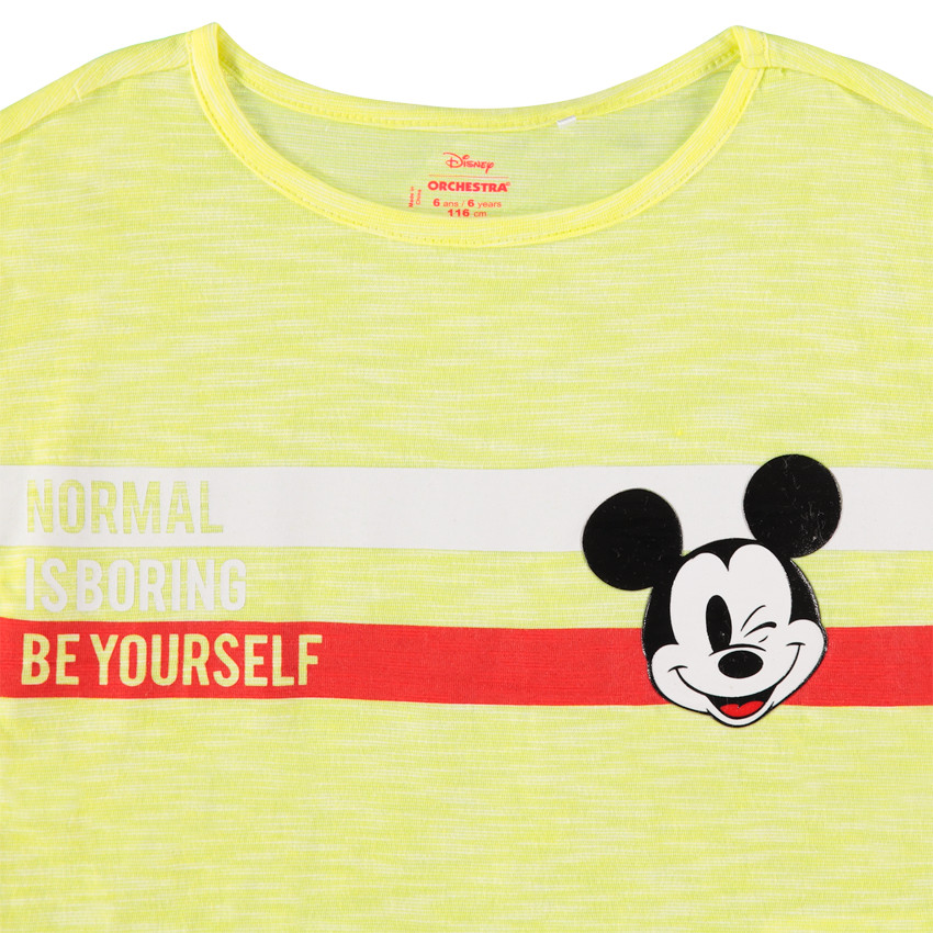 Conjunto con camiseta de manga corta que se anuda y pantalón corto con estampado de Mickey Disney 