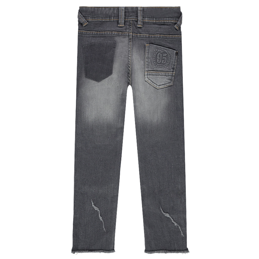Júnior - Vaqueros corte slim efecto usado con desgastado de fantasía 