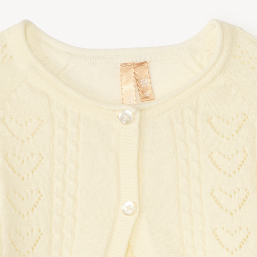 Bolero de manga larga de punto calado para niña bebé 