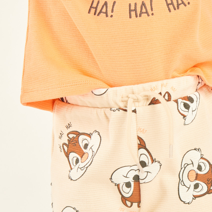 Conjunto de 2 piezas, camiseta + pantalón corto de tela de panal Tic & Tac Disney para bebé niño. 