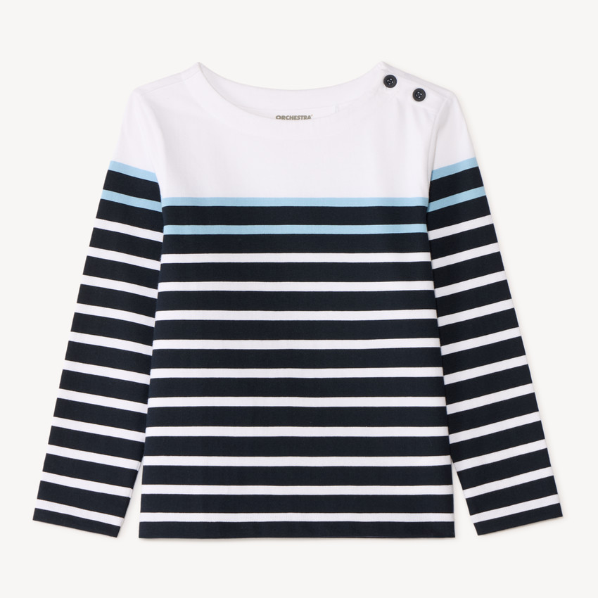 Playera de rayas de manga larga para niño 