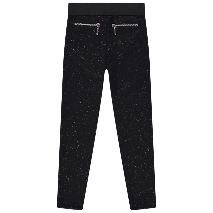 Leggings de punto milano con detalles de lúrex para niña 
