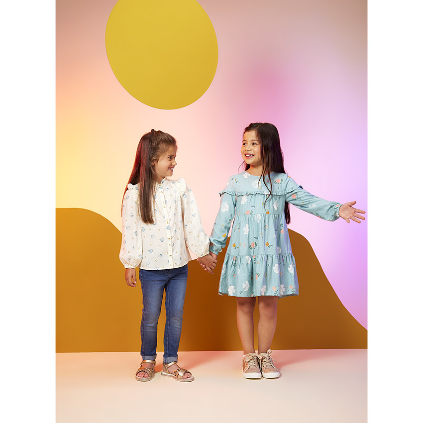 Vestido manga larga y volantes -"Peace Bird" 