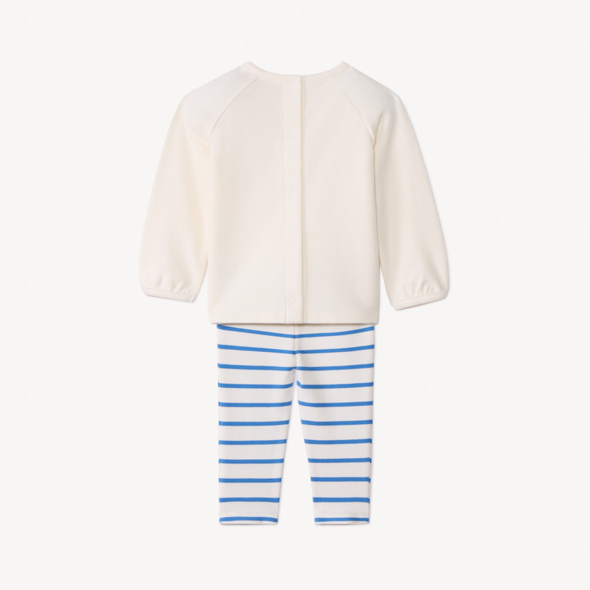Conjunto de 2 piezas con pelele de rayas para bebé niña 