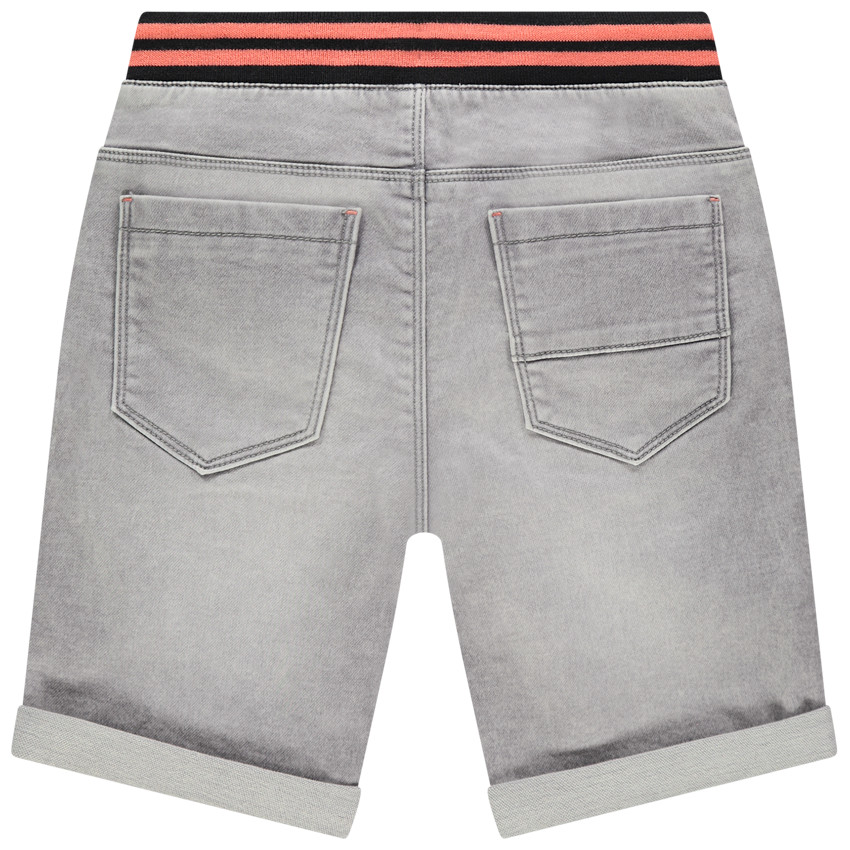Bermudas vaqueras efecto desgastado con cintura elástica  Additional Bermudas vaqueras efecto desgastado con cintura elástica