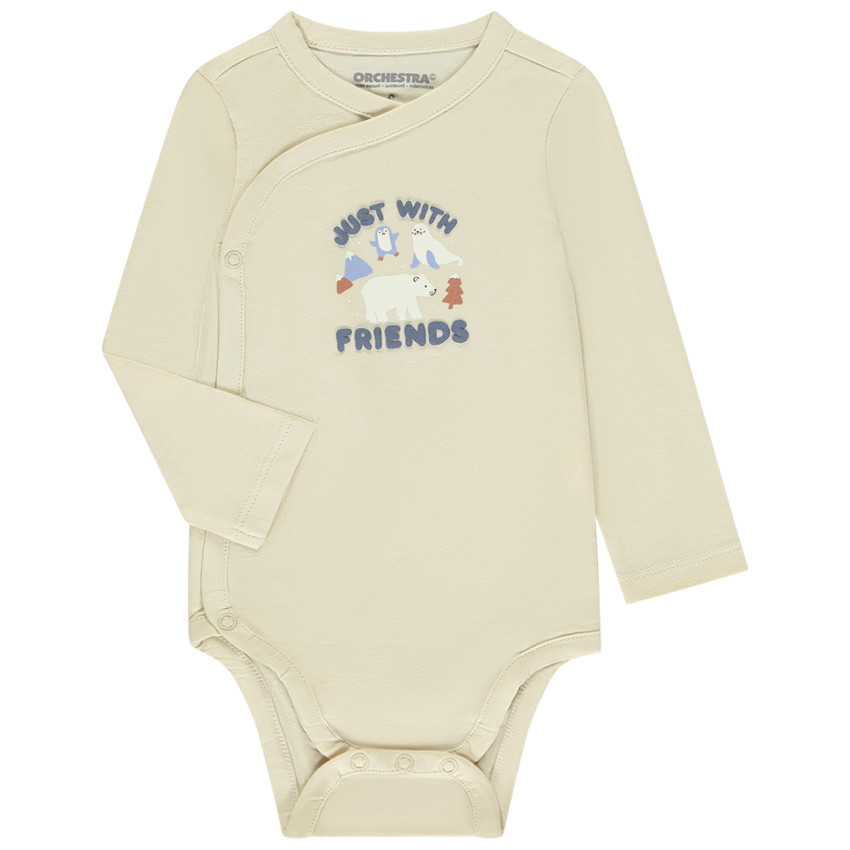 Pack de 7 bodies de manga larga motivos Artic para bebé niño con diferentes aperturas según la edad 