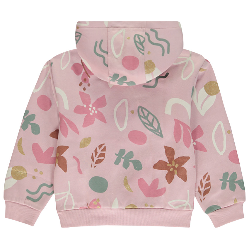 Sudadera oversize con capucha y estampado brillante para niña 