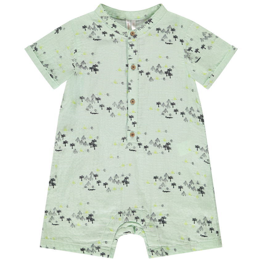 Pelele corto estampado savana para bebé niño 