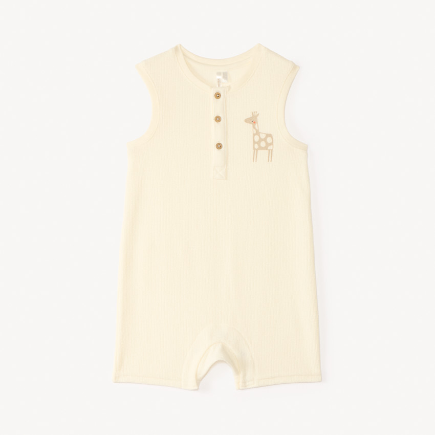 Mono corto de punto con estampado de jirafa para bebé niño 