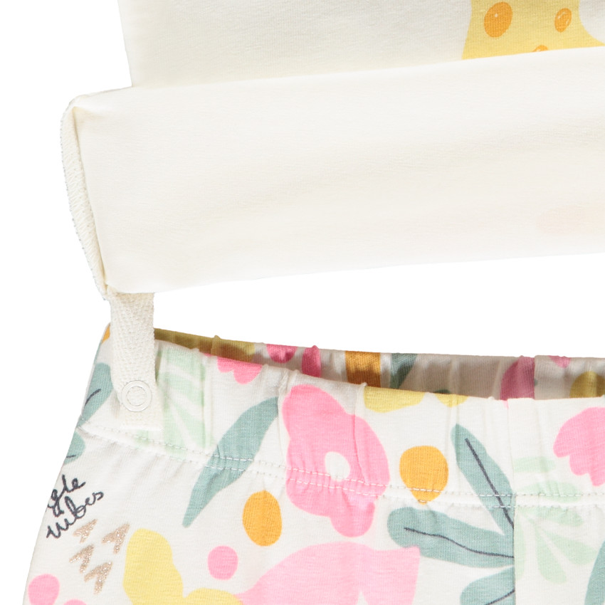 Conjunto pelele corto con estampado de leopardo para bebé niña con aperturas según la edad 