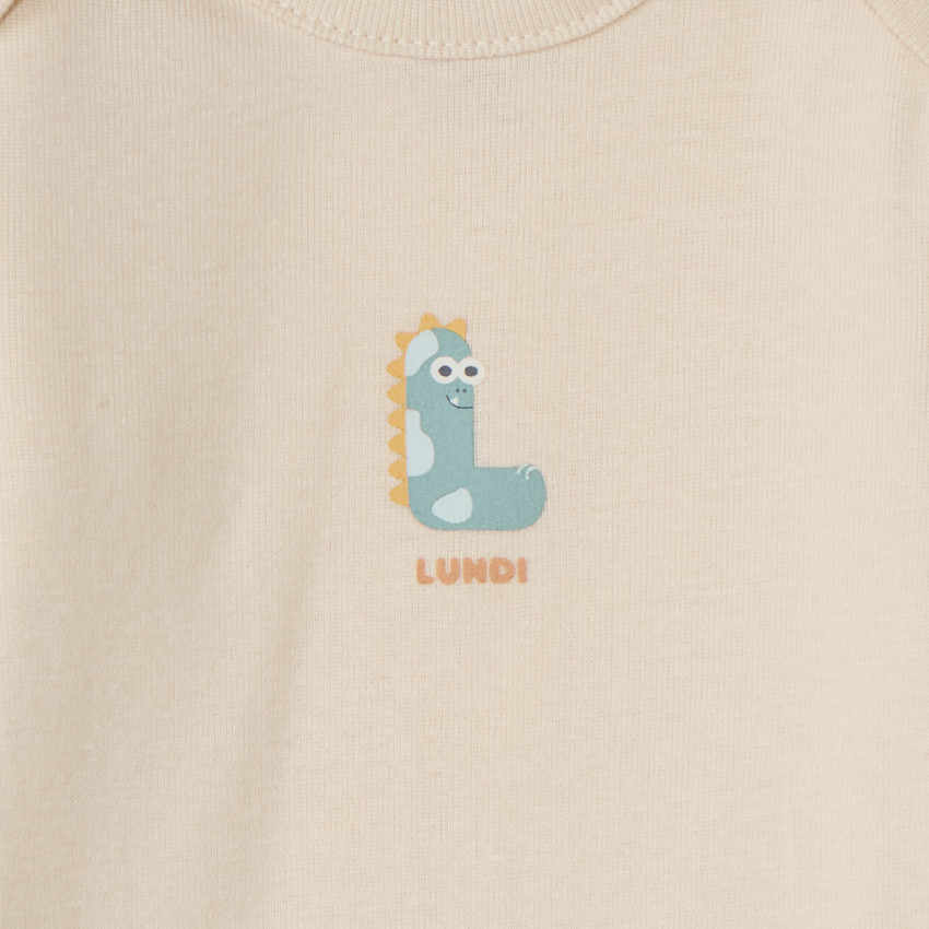 Lot de 7 bodies manches longues semainier pour bébé garçon 