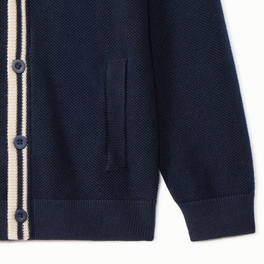 Gilet de punto liso con acabado de canalé para niño 