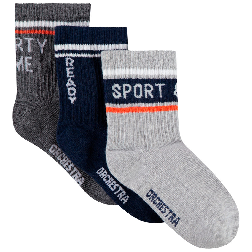 Pack de 3 pares de calcetines estampado texto 