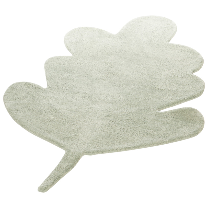 Alfombra infantil con forma de hoja de algodón tejida a mano 75x120 cm 