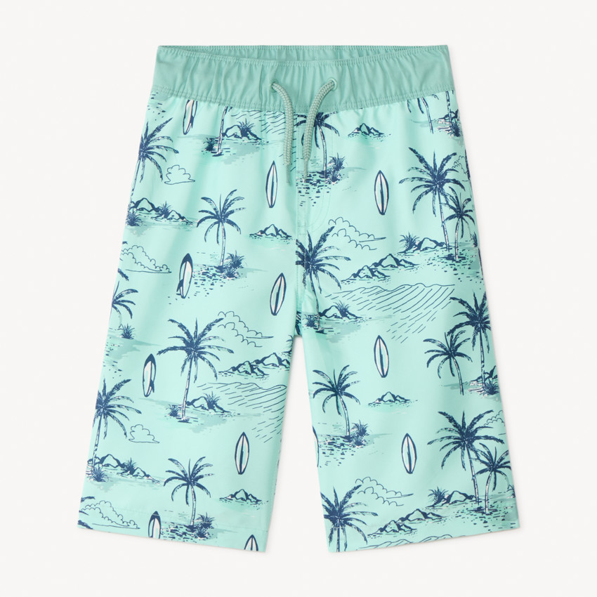 Short de baño largo con estampado fantasía para niño 
