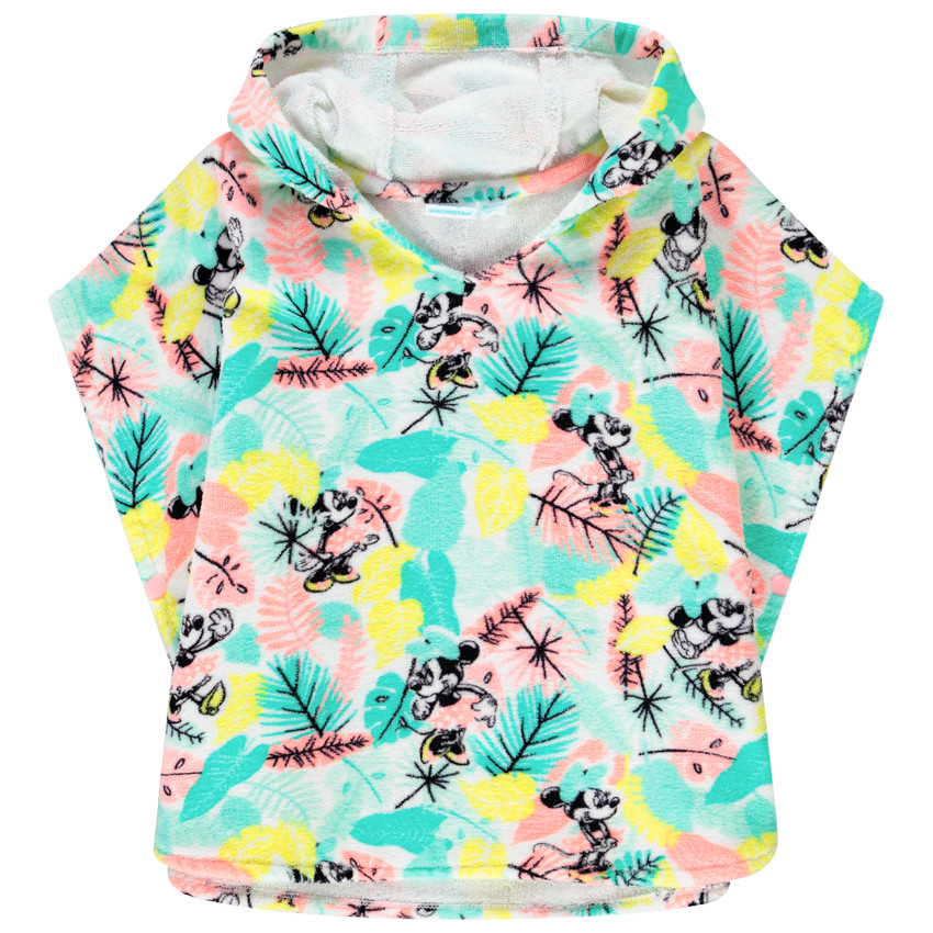 Cape de bain en éponge avec capuche imprimé Minnie Disney pour bébé fille 
