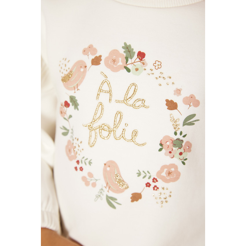 Conjunto de jogging de 2 piezas con bordado de lurex para bebé niña 