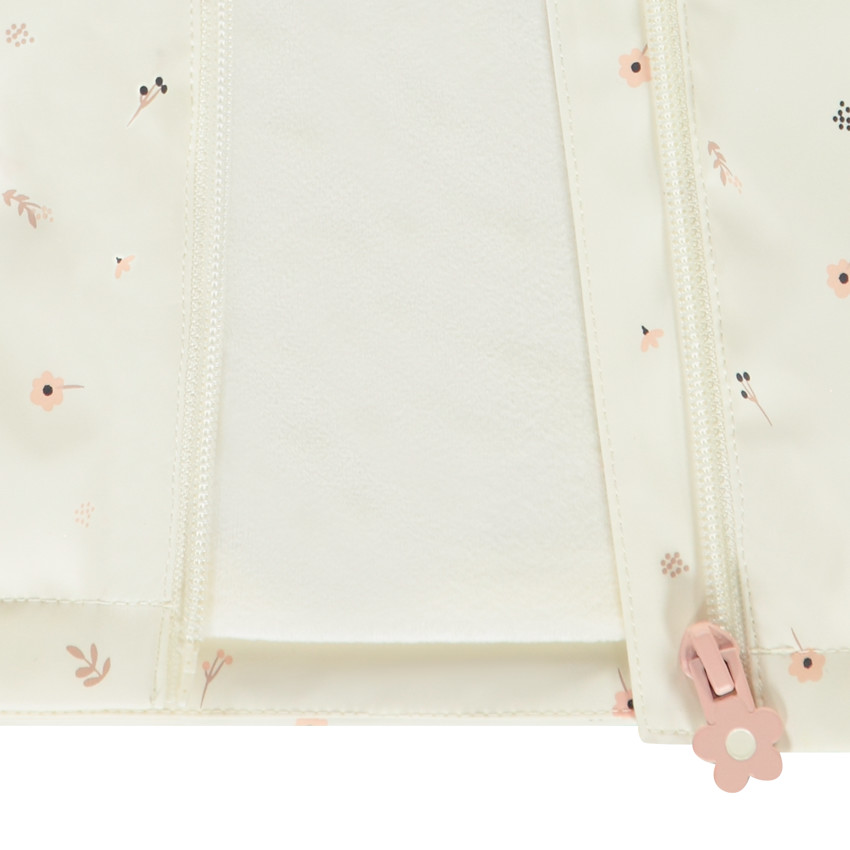 Parka impermeable con estampado de flores para bebé niña 