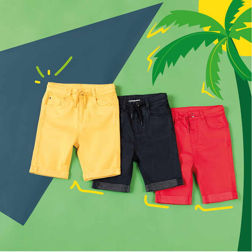 Bermudas de tela con cordones ajustables para niño  Additional Bermudas de tela con cordones ajustables para niño