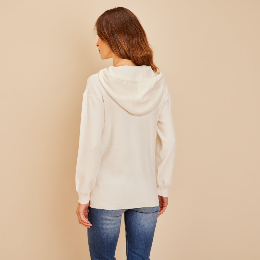 Sudadera con capucha y bordado de corazón para mujer 