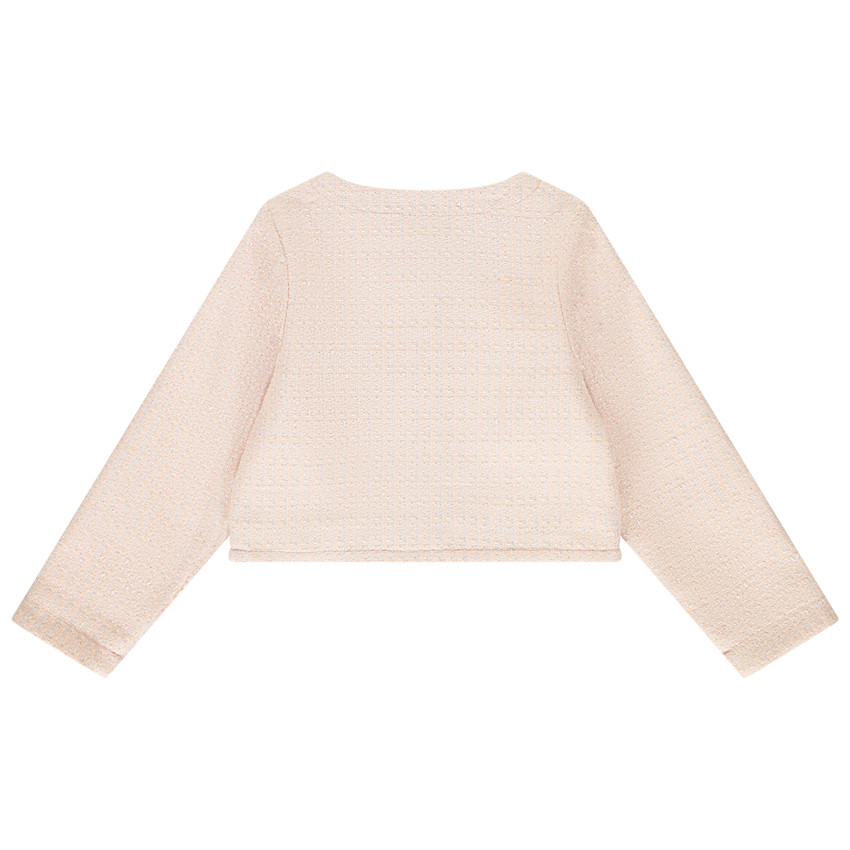 Chaqueta de punto jacquard brillante para niña 
