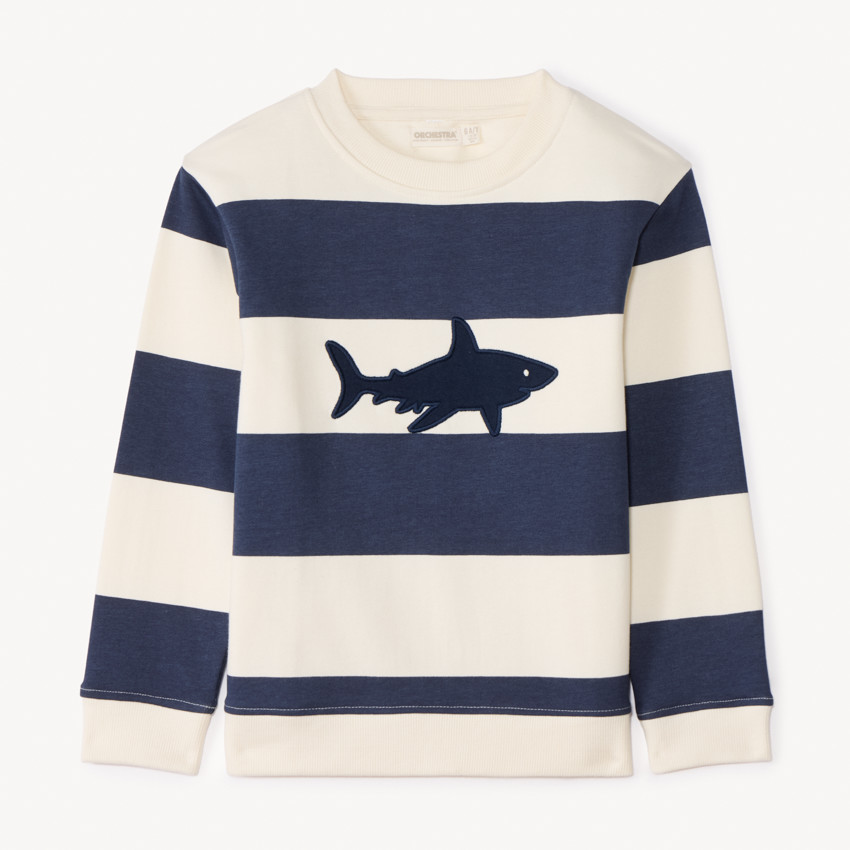 Sudadera de felpa con tiburón bordado para niño 