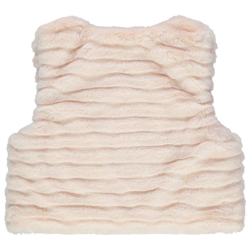 Chaleco sin manga falsa piel forrado jersey 