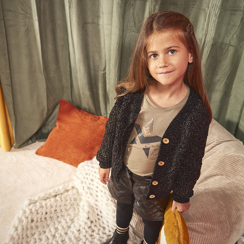 Short de similicuir con efecto acolchado para niña 