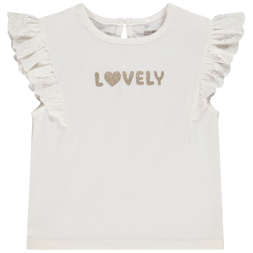 Camiseta manga corta volante 