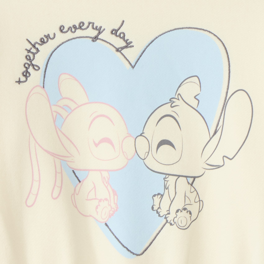 Sudadera oversized para bebé niña con estampado de Stitch y Angel de Disney. 