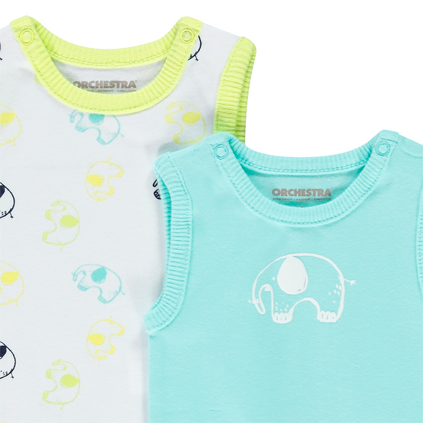 Pack de 5 bodies sin mangas elefante para bebé niño  Additional Pack de 5 bodies sin mangas elefante para bebé niño