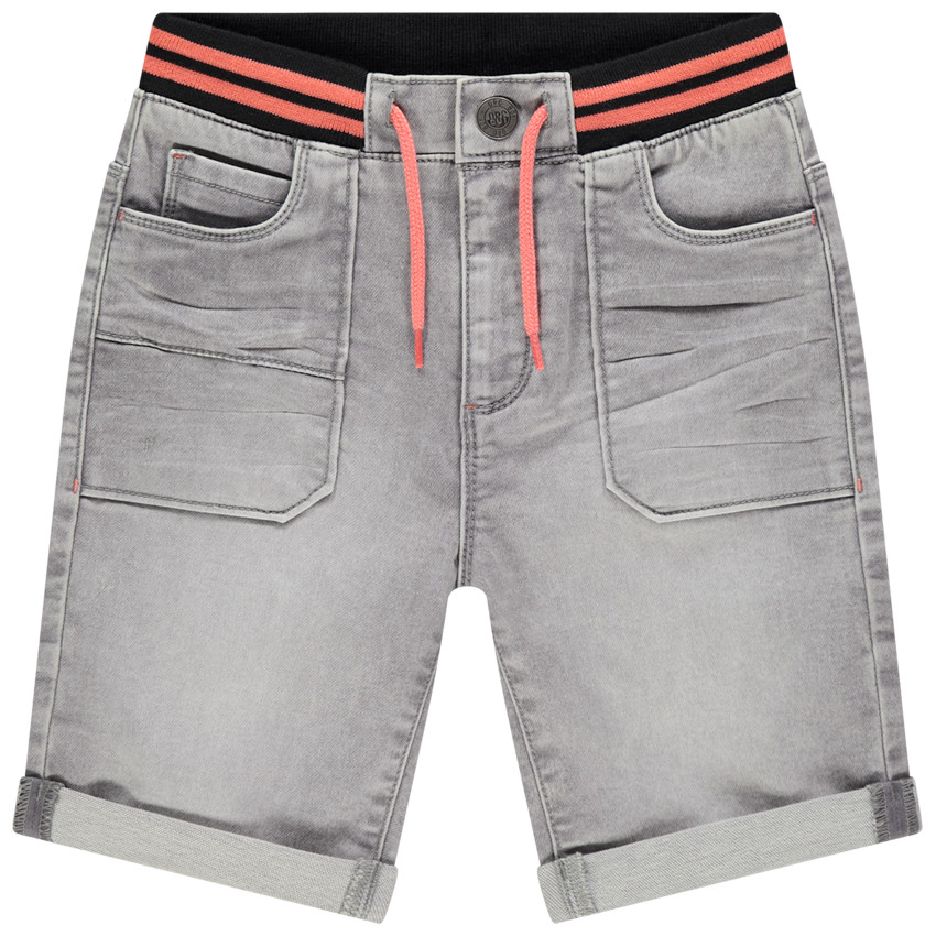 Bermudas vaqueras efecto desgastado con cintura elástica  Additional Bermudas vaqueras efecto desgastado con cintura elástica