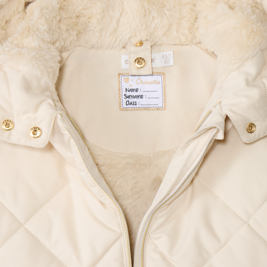 Chaqueta de twill y sherpa de manga larga + chaleco para niña 