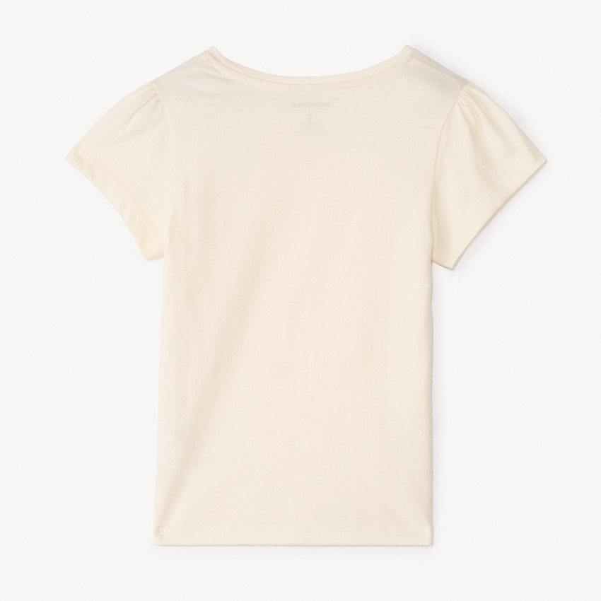 Camiseta de manga corta con estampado brillante para niña 