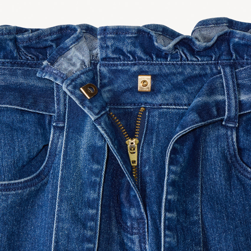 Jean paperbag con cinturón para niña 