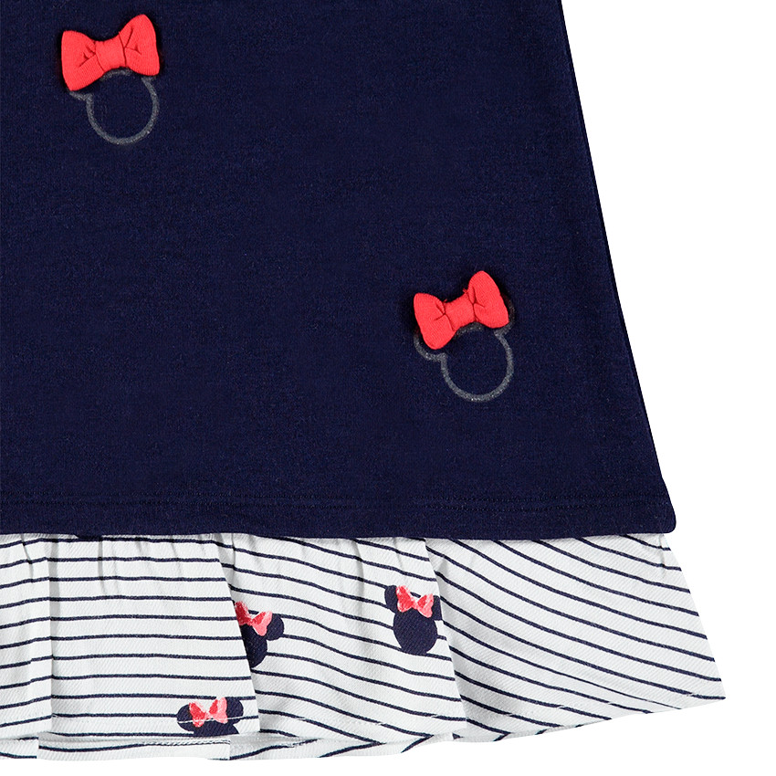 Vestido de manga corta con efecto 2 en 1 de estilo marinero con estampados Minnie ©Disney 