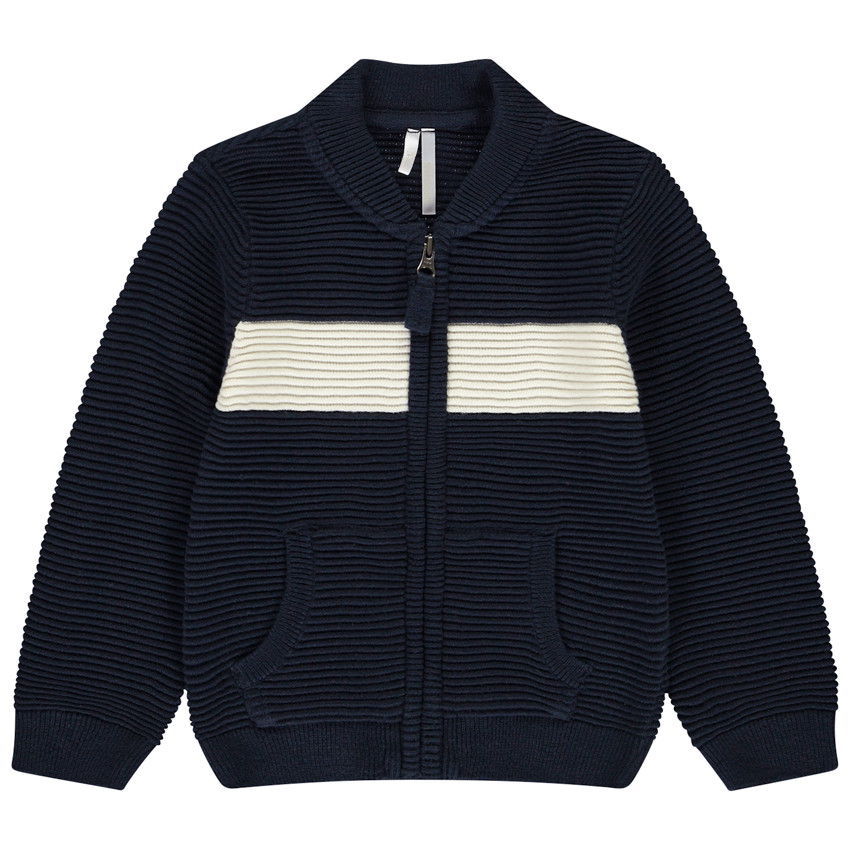 Chaleco de punto fantasía efecto color block para bebé niño 