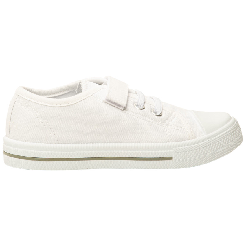Zapatillas bajas de lona con cordones elásticos + velcro para niño 