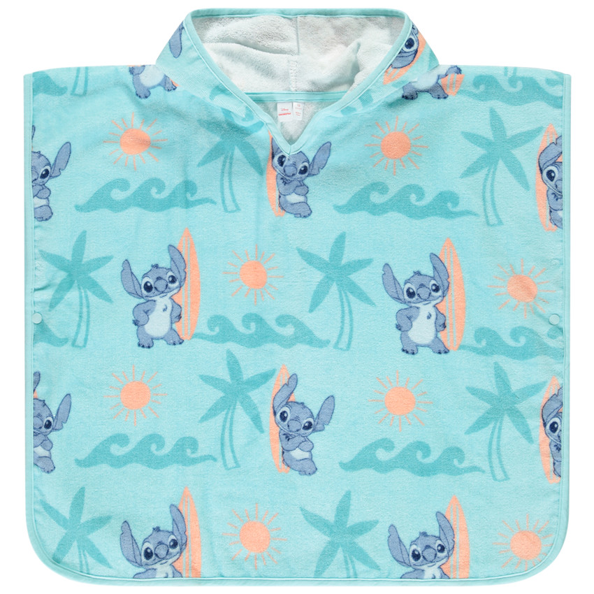 Poncho de baño estampado Stitch surfista Disney para niño 