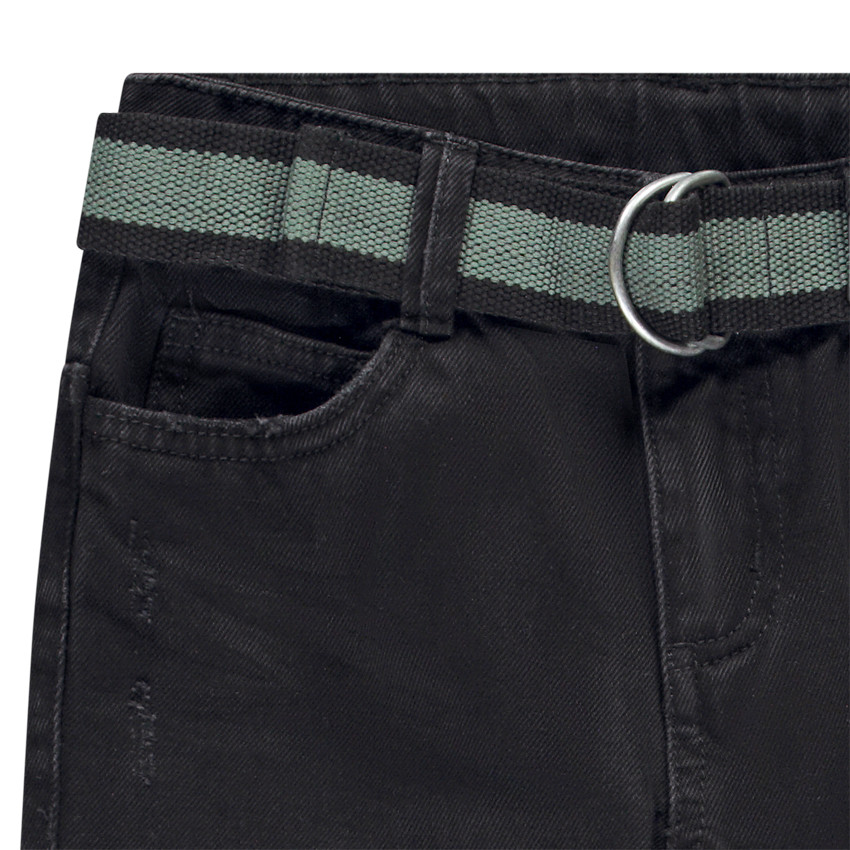 Vaqueros rectos efecto desgastado con cinturón desmontable para niño 