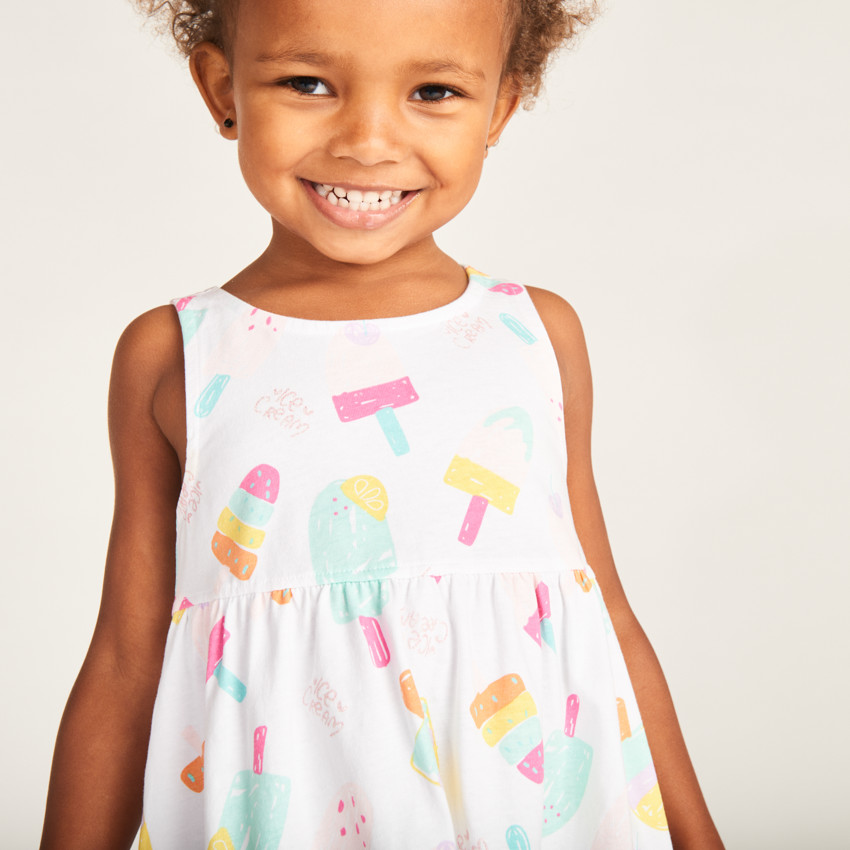 Vestido sin mangas con estampado divertido para bebé niña 