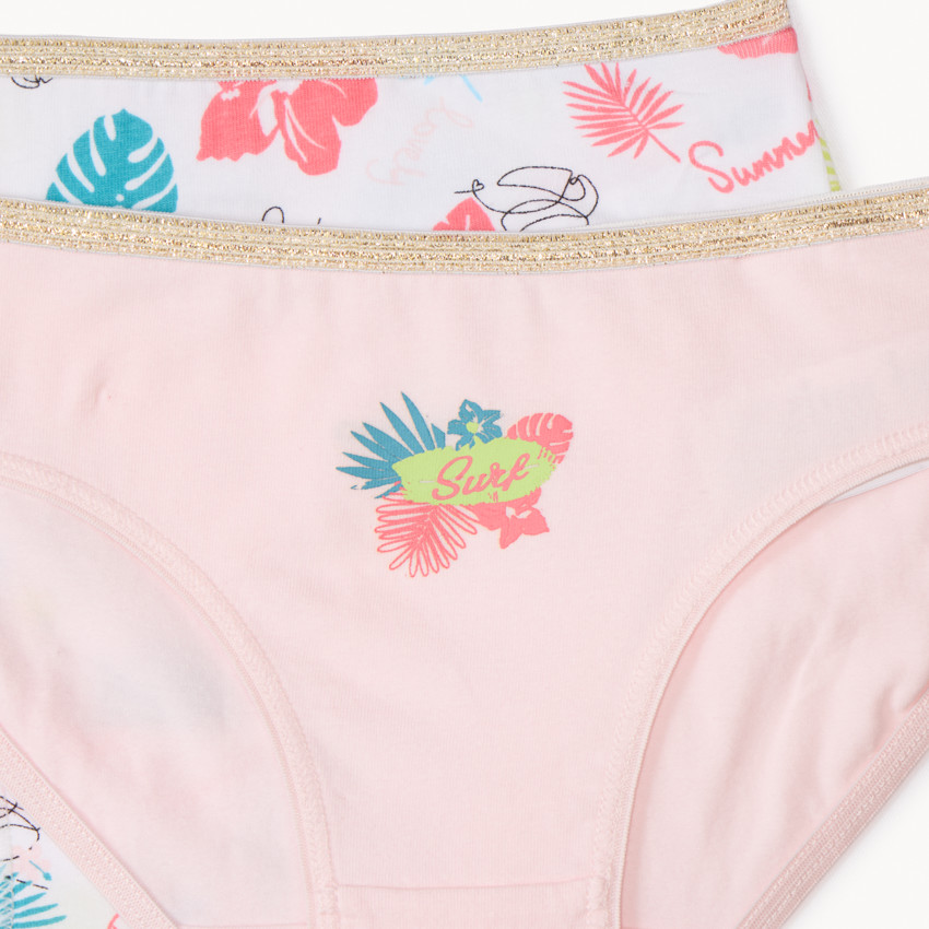 Pack de 7 braguitas de jersey con estampado fantasía para niña 