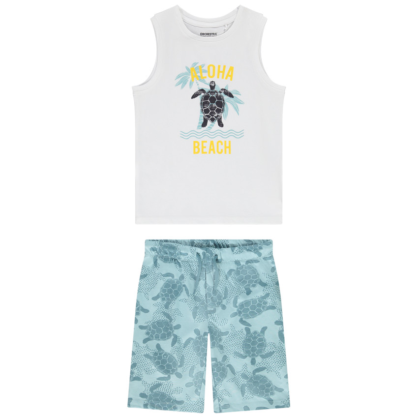 Conjunto 2 piezas de jersey con estampado de tortuga para niño 