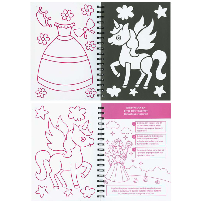 Libro para colorear y pegatinas Princesas +6 años 