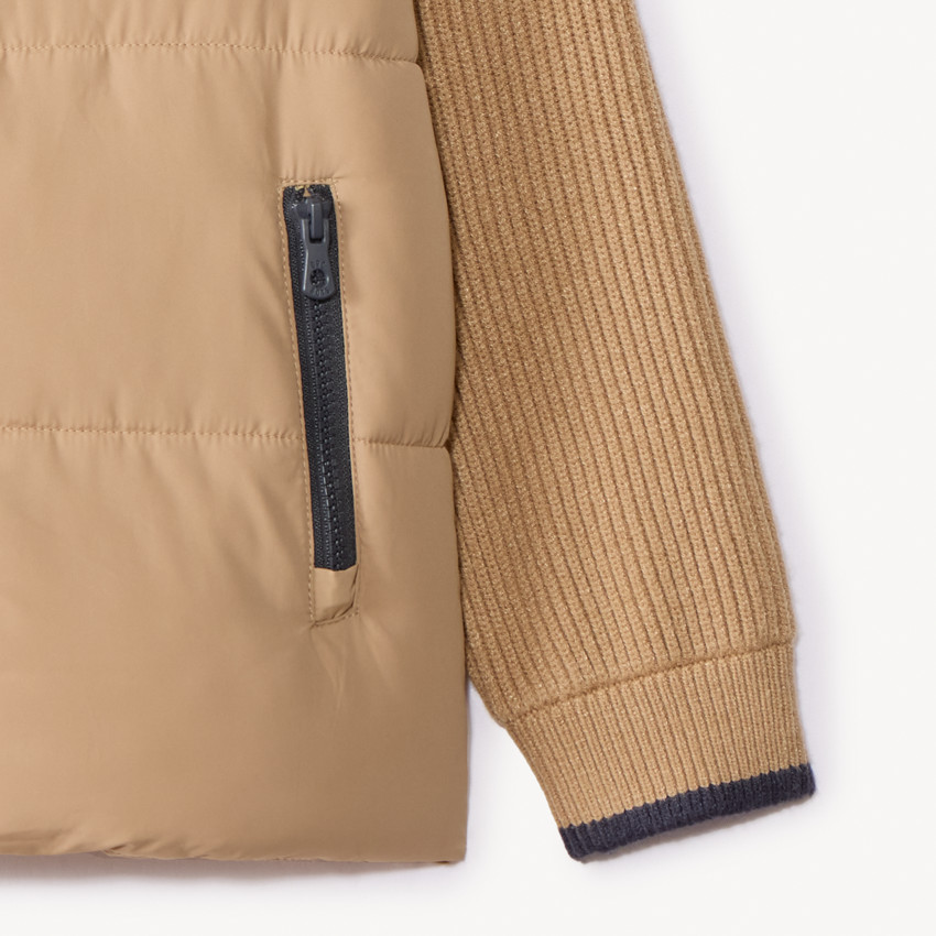 Plumífero bicolor liso para niño 