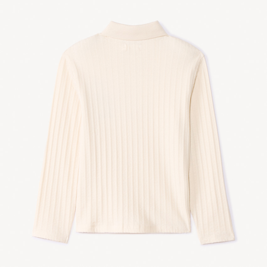 Polo de manga larga con bordado de cactus para niño 