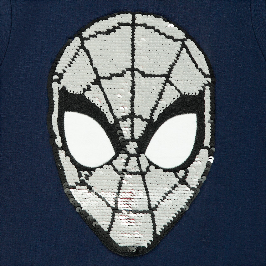 Débardeur en coton motif Spider-man en sequins magiques 