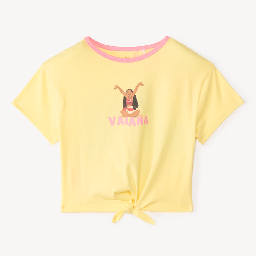 Camiseta de manga corta con estampado de Vaiana de Disney para niña 